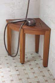 Amazon Com 15 5 Teak Shower Bench From The Corner Collection Kitchen Dining Teak Shower Bench Teak Shower Shower Bench