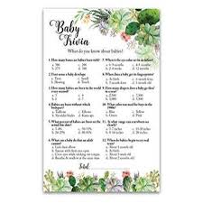 If you need any help or need to ask any question, you can … Inscape Creations Inc Succulents Baby Shower Game Baby Trivia Game 25 Guests Fun Baby Facts Game Floral Green Succulent Trivia Baby Shower