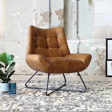 industriele fauteuil cole cognac leer ledersessel sessel gemutlicher sessel