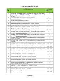 Documentele necesare pentru completarea dosarului de emitere a acordului pentru organizarea jocului de artificii cu articole. Model Opis Dosar CandidaturÄƒ