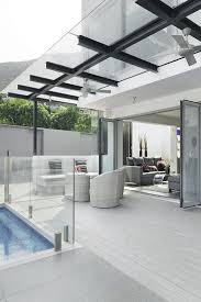 Architectural Designs Awesome Pool Off Deck Has Glass Enclosure Note Glass Canopy With Fan Above Rumah Desain Produk Arsitektur Modern