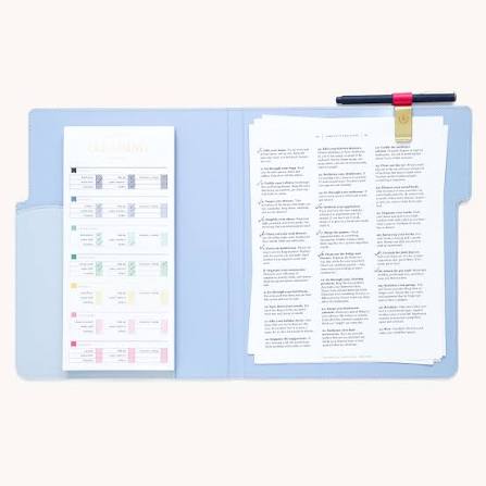 Simplified leatherette file folder in French blue