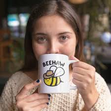 LookHUMAN Beehaw Cowboy Bee White 11 Ounce Ceramic Coffee Mug : Amazon.ca:  Home