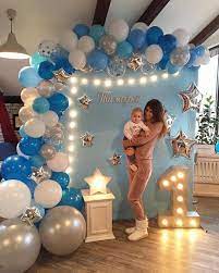 1st Birthday Inspiration Baby Boy Birthday Baby Shower Balloons Birthday Balloon Decorations