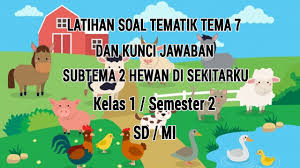 Berilah tanda silang (x) pada huruf a, b atau c pada jawaban yang benar! Latihan Soal Tematik Tema 7 Subtema 2 Kelas 1 Ii Hewan Disekitarku Youtube