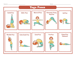 yoga poses worksheet education com