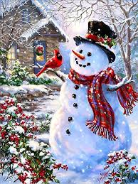 'tis of je er niet bent. Diamond Painting Sneeuwpop 1 De Egel Hobbywinkel Marianne Design
