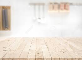 Wood table top on blur kitchen room interior background.for montage product display or design key visual layout. Wood Table Top On Blur Kitchen Counter Room Background For Montage Stock Photo Picture And Royalty Free Image Image 152567229