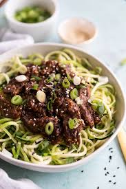 Easy Korean Beef Zucchini Noodles With Chili Garlic Sesame Glaze