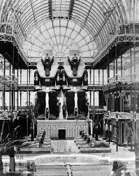 The crystal palace was originally created by joseph paxton to house the exhibition of the industry of all nations that was to be staged in hyde park, london in 1851. View Of The Egyptian Court Inside The Crystal Palace 1954 Crystal Palace London History Palace London