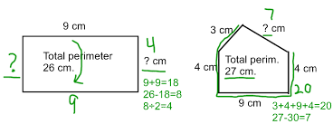 This activity requires students to determine the value of the missing side of a rectangle. Area And Perimeter