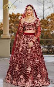 Modern Floral Asian Indian Red Bridal Wedding Outfit Dress Lengha Asian Bridal Dress Floral In Bridal Lehenga Red Indian Bridal Outfits Indian Bridal Dress