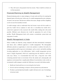 There is a growing trend among. Project Report On Wealth Management
