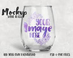 Stemless Wine Glass Template Mockup Add Your Own Image And Etsy Stemless Wine Glass Wine Glass Mockup Free Psd