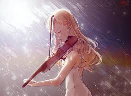 Setelah ibunya yang juga dikenal sebagai instrukturnya meninggal dunia, dia mengalami penurunan mental di saat dia sedang pertunjukan piano di usia 11 tahun. Hd Wallpaper Woman Playing Violin Illustration Shigatsu Wa Kimi No Uso Artwork Wallpaper Flare