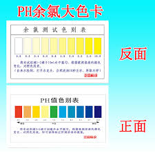 Usd 4 45 Ph Reagent Large Color Card Residual Chlorine Test