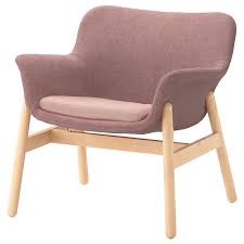 Ikea wooden chair with cushion. Vedbo Armchair Gunnared Light Brown Pink Ikea