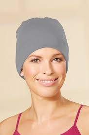 Grey Cotton Head Cap by Nicola Jane Mastectomy Fashion