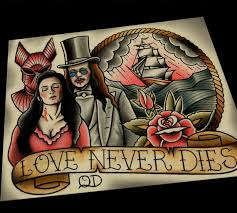 Love Never Dies Art Print Dracula Tattoo Cartoon Tattoos American Traditional Rose