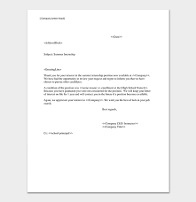 I have experience in fashion journalism through my work with the online magazine one line to you and have a background in event planning through my work as a marketing intern this past summer. Internship Rejection Letter 8 Sample Letters Format