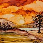 Create coasters with alcohol inks on tile with Pat