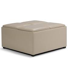 When we first moved in, we just used what we had which was an. Simpli Home Avalon Faux Leather Coffee Table Storage Ottoman In Cream Ay F 07 Cr