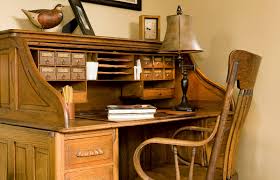 White vintage secretary desk with space storage. Antique Roll Top Desk Styles And Values Lovetoknow