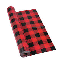 Black And White Striped Tablecloth Party City Buffalo Plaid Plastic Tablecloth Roll Oriental Trading Buffalo Plaid Baby Shower Buffalo Plaid Birthday Party Plaid Baby Shower