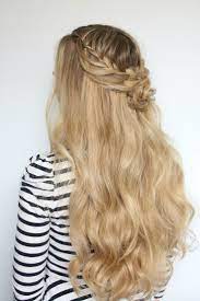 Luxy Hair Romantic Hairstyle Half Up Flower Bun Romantic Hairstyles Luxy Hair Bun Hairstyles
