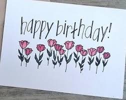 Popular Items For Hand Drawn Flowers On Etsy Birthday Card Drawing Flower Birthday Cards Creative Birthday Cards