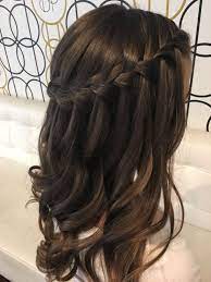 Waterfall Braid With Loose Curls Braids With Curls Waterfall Braid With Curls Curled Hairstyles