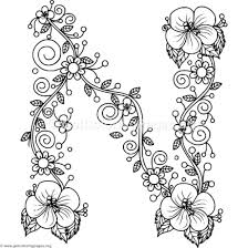 Floral Alphabet Coloring Pages Page 2 Getcoloringpages Org Flower Coloring Pages Alphabet Coloring Pages Coloring Letters
