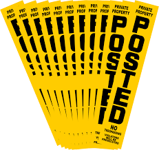 Private property funny no trespassing signs. No Trespassing Sign Pack Jumbo Yellow Posted Private Property 1 66 Fr Sign Screen Yard Signs Security Signs Sign Blanks
