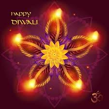 Happy Diwali Lights Festival Poster With Text And Burning Diya Oil Lamps Traditional Symbol Fireworks Mandala Dec Diwali Holiday Diwali Lights Happy Diwali