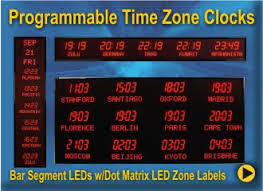 Digital Time Zone Displays World Clocks Digital World