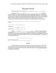 Sample Revocation Of Trust Form Blank Revocation Of Trust Example Template 8ws Templates Forms Living Trust Revocable Trust Revocable Living Trust