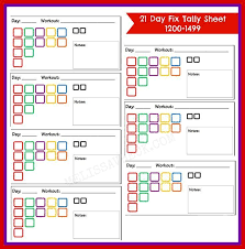 42 Specific P90x Portion Control Chart