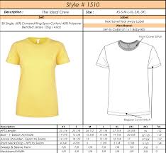 Womens Tee Sizing Chart Happy Crates