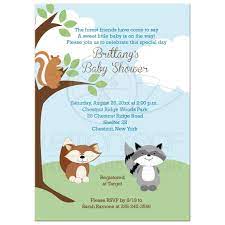 Enchanted Forest Animals Woodland Baby Shower Invitation