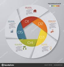 abstract steps modern pie chart infographics elements vector