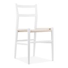Chaise En Bois De Hetre Leon Avec Siege Trame Blanc Dining Chairs Uk White Wood Dining Chairs Wood Dining Chairs
