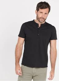 Un choix unique de t shirt col tunisien homme disponible dans notre magasin. Tee Shirt Col Tunisien Regular Fit Boutonne En Coton Noir Best Mountain Homme Place Des Tendances
