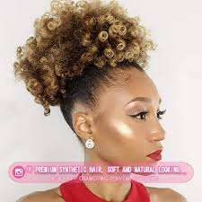 Afro Puff Drawstring Ponytail Extension for Black Women, Premium Medium  Brown #4 80 Gram Short Synthetic Afro Puff Ponytail for Natural Hair, Clip  On Kinky Drawstring Curly Ponytail Bun
