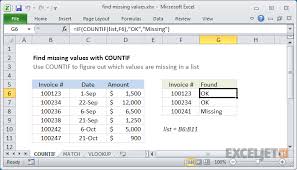 Excel Formula Find Missing Values Exceljet