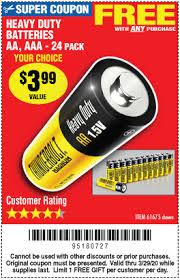 Free Heavy Duty Batteries With Purchase Through 3 29 20 Harbor Freight Coupons