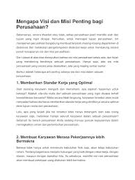 Check spelling or type a new query. Mengapa Visi Dan Misi Penting Bagi Perusahaan
