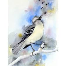 Mocking Bird Art 15 Off Black Friday Etsy Cyber By Laberge Watercolor Bird