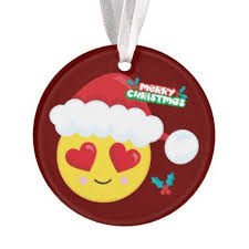 Merry Christmas Love Santa Emoji Ornament Zazzle Com Merry Christmas Love Holiday Christmas Gifts Merry Christmas Diy