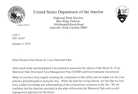 MOSES H. CONE MEMORIAL PARK DEVELOPED AREA MANAGEMENT PLAN Environmental  Assessment January 2015