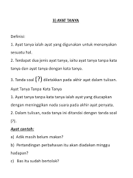 Dialog yang menarik dan mempunyai kesinambungan. Jenis Jenis Ayat Bahasa Melayu Tamu Takut Messages